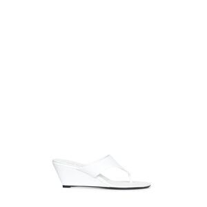 Prada Calzature Women White Patent Leather Thong Sandals